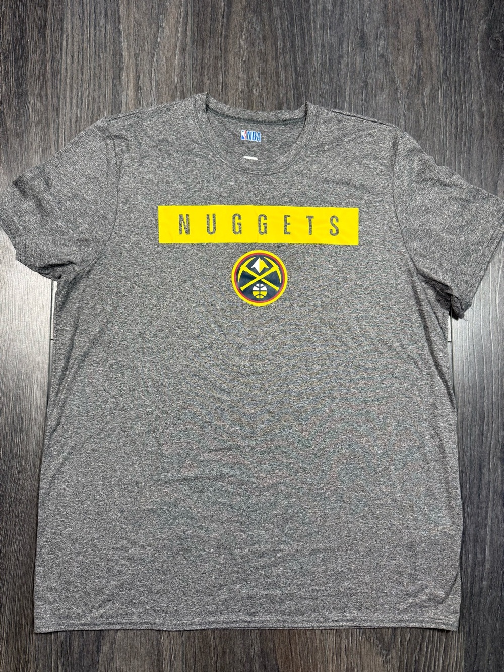 NBA Denver Nuggets Gray Tee with Yellow Logo